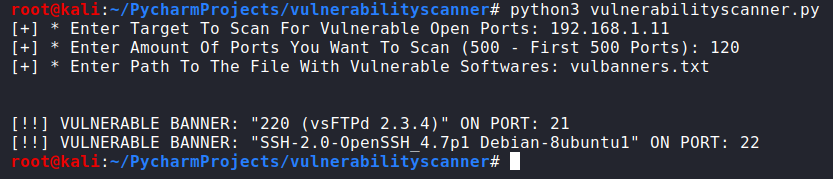 vulnerability_scanner output